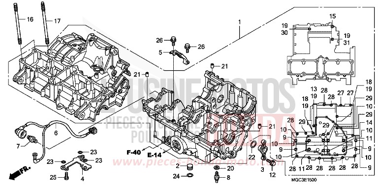 KURBELGEHAEUSE von CB1100 ABS PEARL MILKEY WHITE (NH162) von 2013